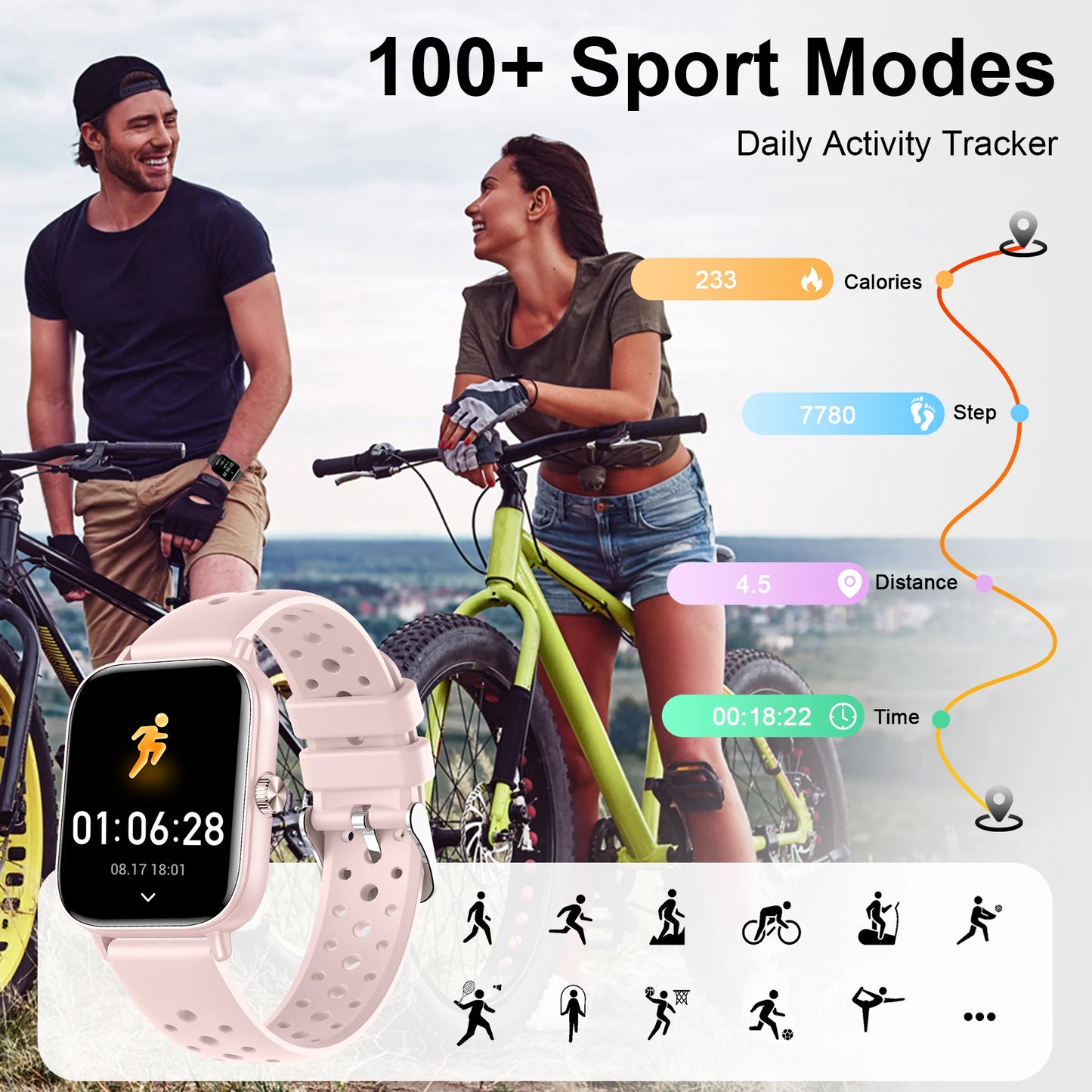 INNOFOVO Smart Watch With Call And Message Alerts Fitness Tracker