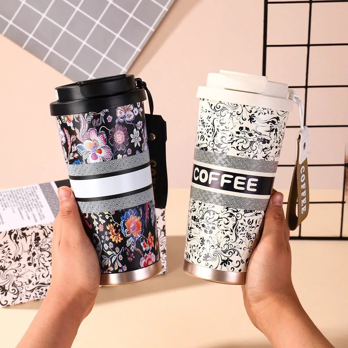 Stainless Steel Insulated Travel Coffee Tumbler With Leakproof Lid