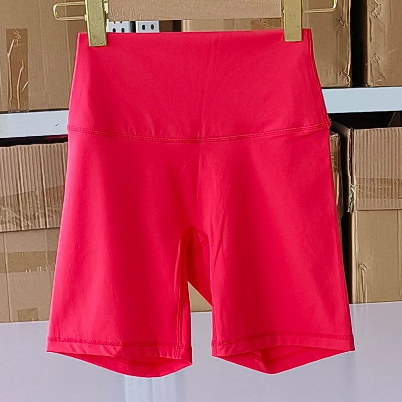 SDFHSFH Women's High Waist Yoga Shorts Nylon Elastane