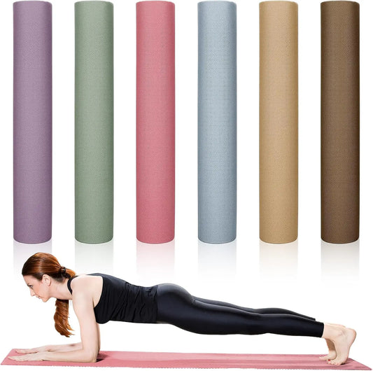 6 Pack Yoga Mats Bulk 68 x 24 Inches Non Slip Exercise Yoga Mat 4 mm Thick Anti Slip Tear Resistant Sports Gym for Fitness Stretching Home Workout and Studio