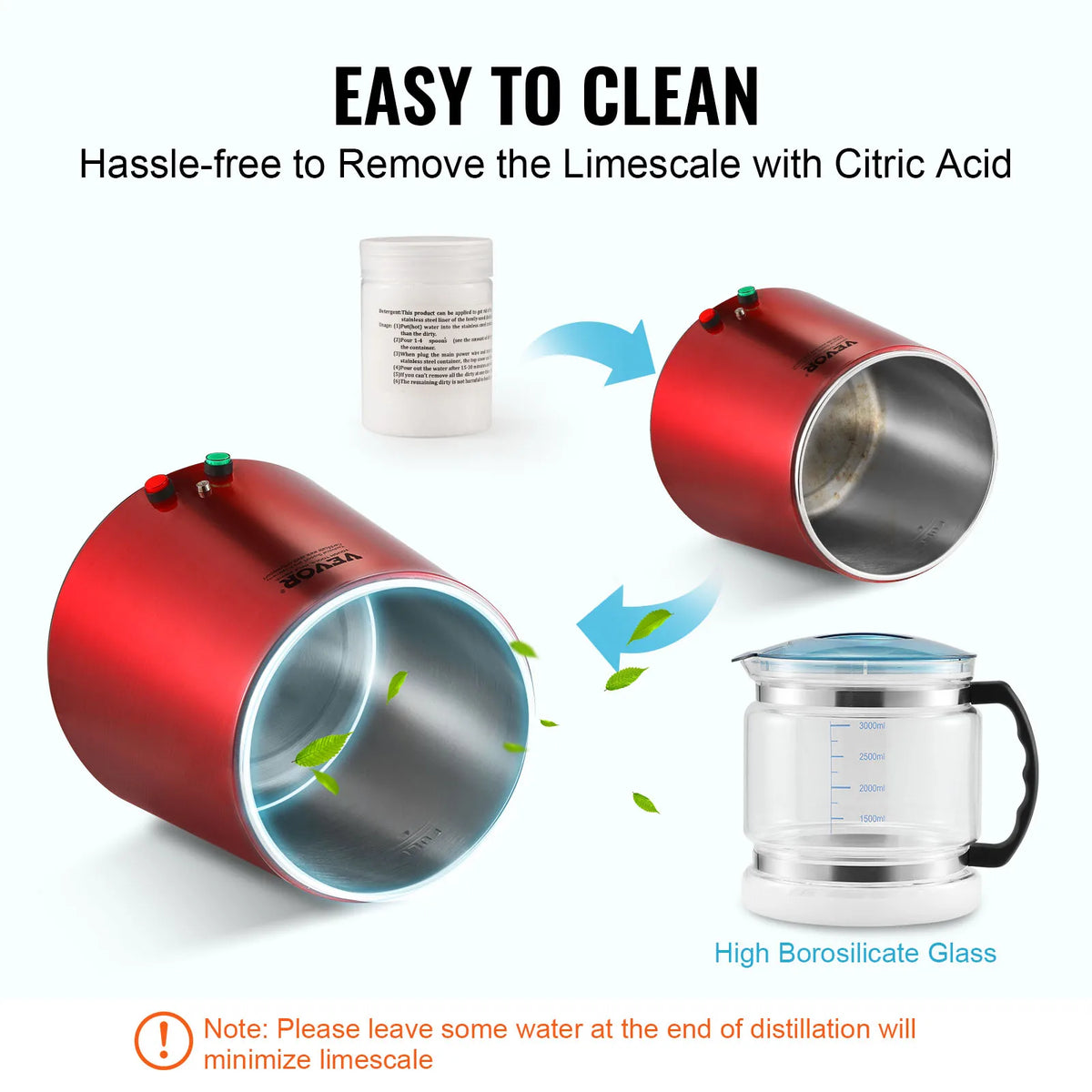 VEVOR Stainless Steel Countertop Water Distiller and Purifier