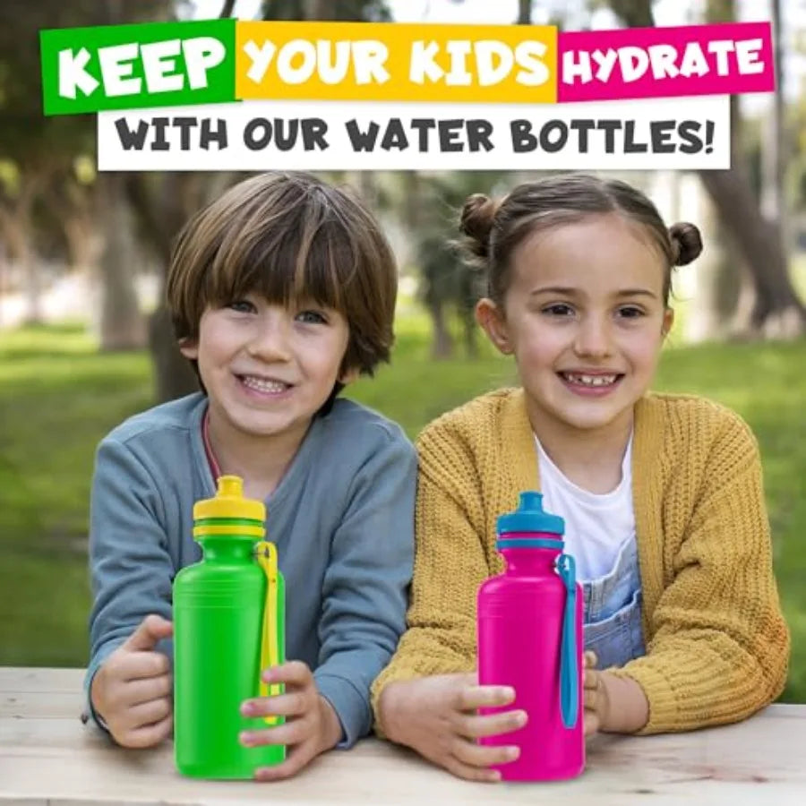 Pack Twelve BPA Free Water Bottles With Pop Up Tops