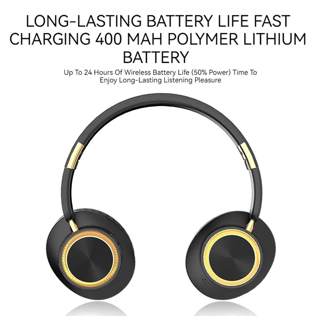 Foldable Wireless Bluetooth Headphones with 40mm Driver for Rich HiFi Sound and Heavy Bass Over Ear Gaming Headset with Built In Microphone and Wireless Calling for PC and Phone Suitable for Home Office Travel and Gaming