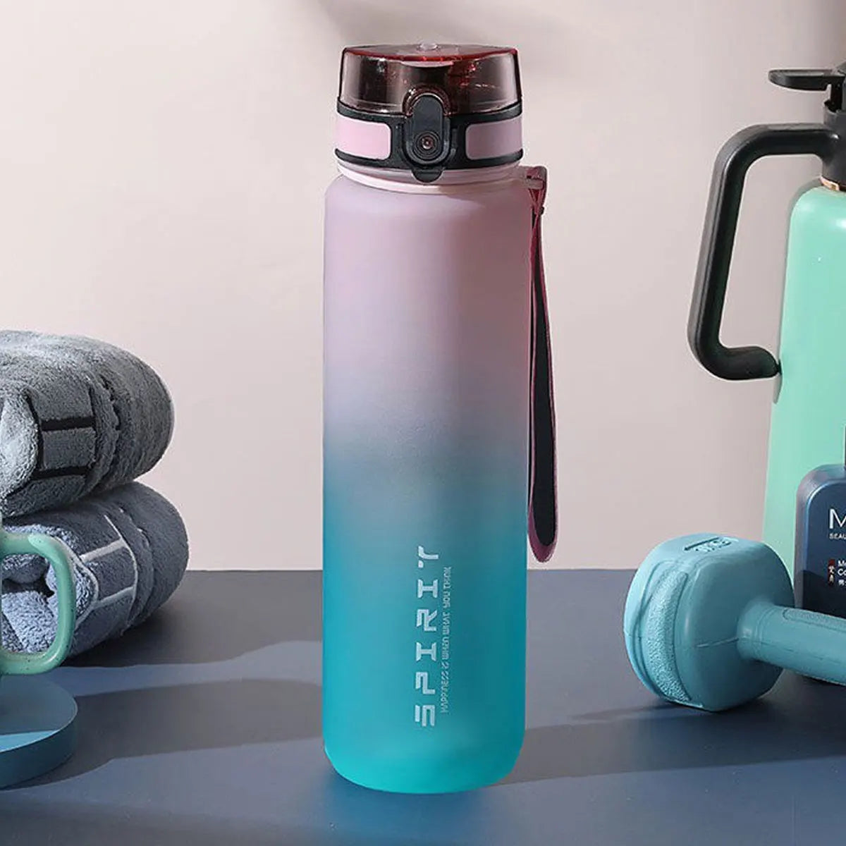 Gradient Water Bottle - 1000ml/600ml/750ml Capacity Outdoor Camping Gym Suitable Holiday Gift Birthday