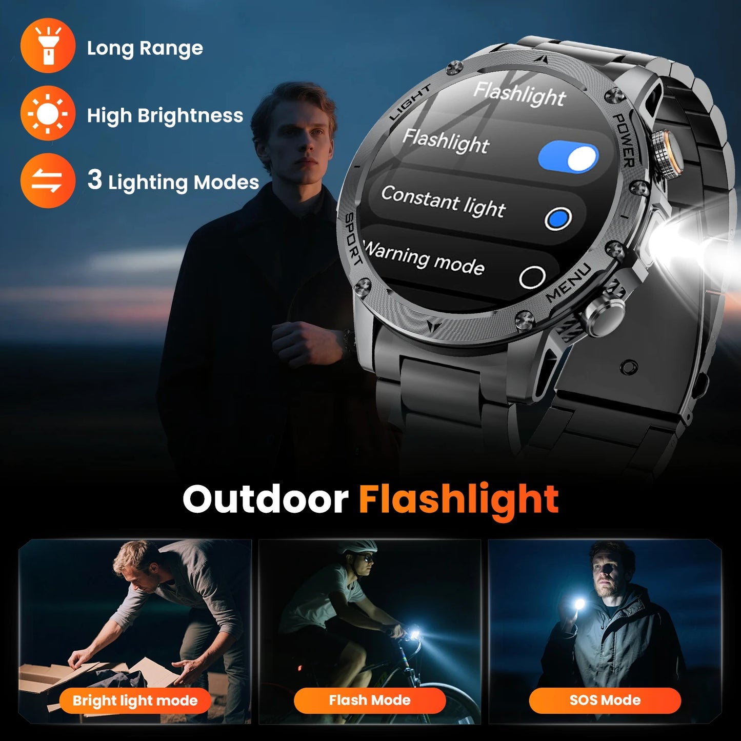 Men's Military Smart Watch With Bluetooth Calling