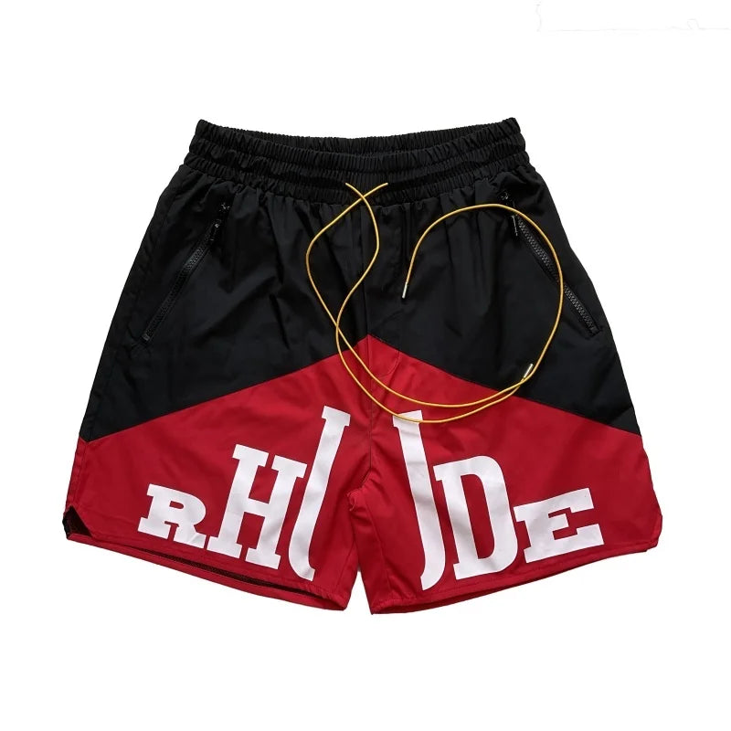 2026 Rhude High Street Trend Casual Shorts Men Woman Letter Print Loose Breathable Light Quick Drying Rhude Sports Shorts