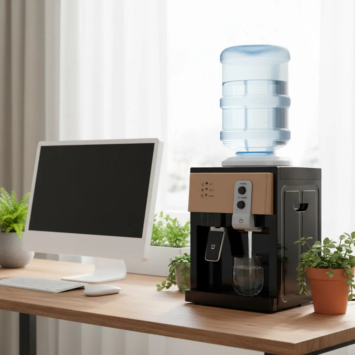 Countertop Hot And Cold Water Dispenser With Stainless Steel Design