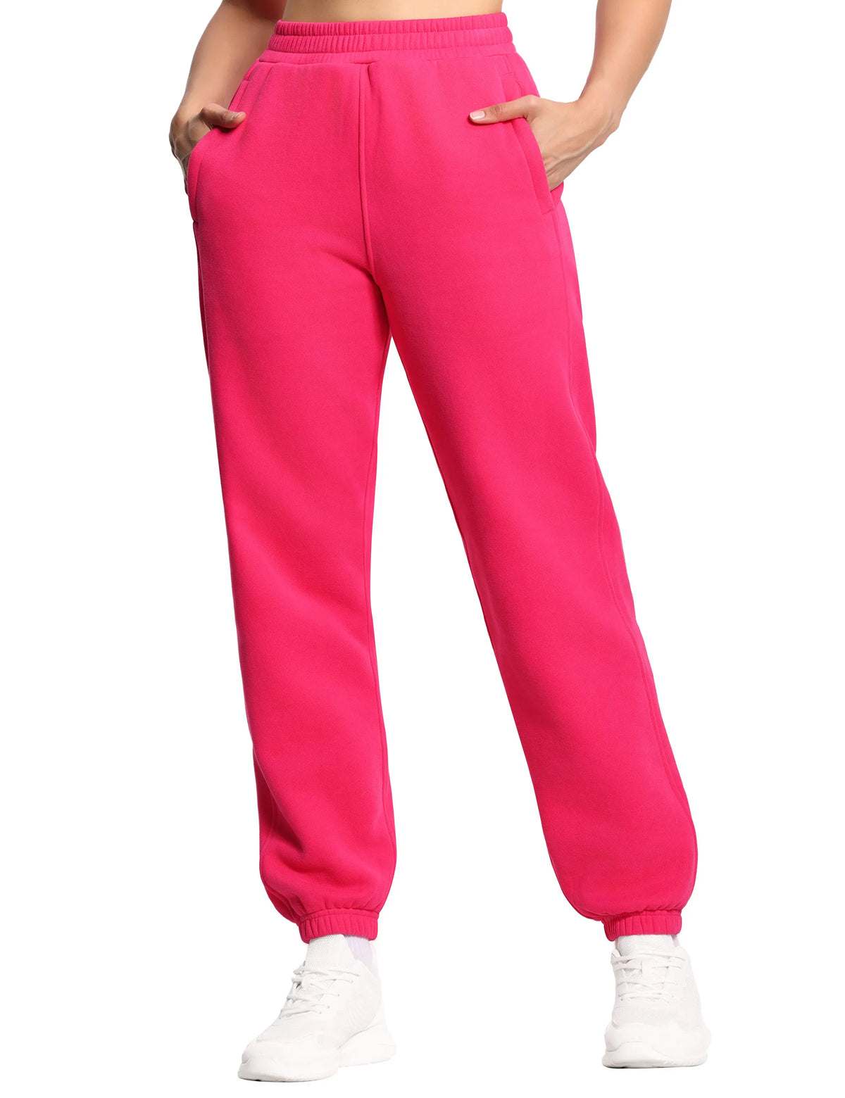 THE GYM PEOPLE Women's Fleece Workout Joggers With Pockets