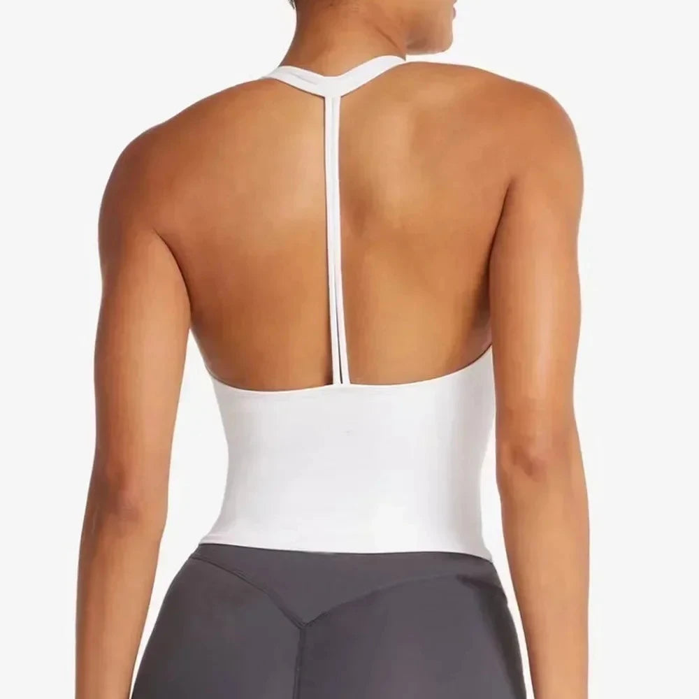 Lemoneno Women's Halter Yoga Set With Chest Pad Sports Bra And Shorts