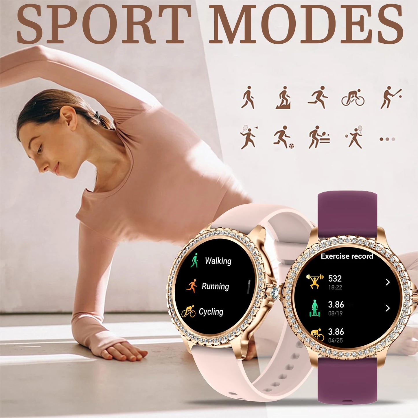 INNOFOVO Women Smart Watch With Wireless Calls And Music