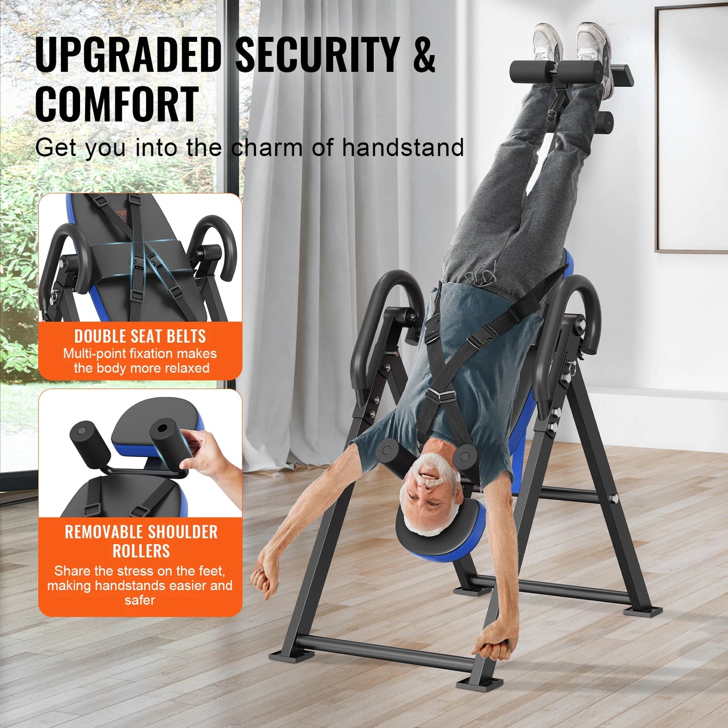SucceBuy Inversion Table Heavy Duty Decompression Back Stretcher Headrest