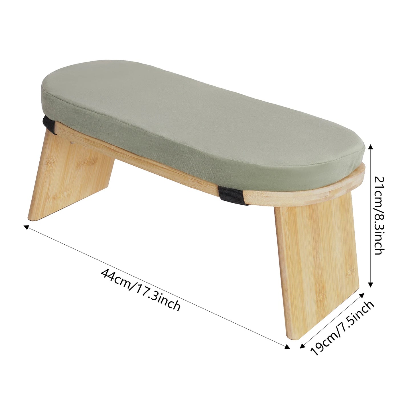 Kneeling Chair, Foldable Meditation Bench, Wooden Ergonomic Yoga Seat, Soft Cushion, 5 Degree Forward Tilt, Heavy Duty Structure Supports 397lbs, Home Fitness, Mindfulness, Prayer, Zen Sitting, Easy Storage, Anti-Fatigue Gree