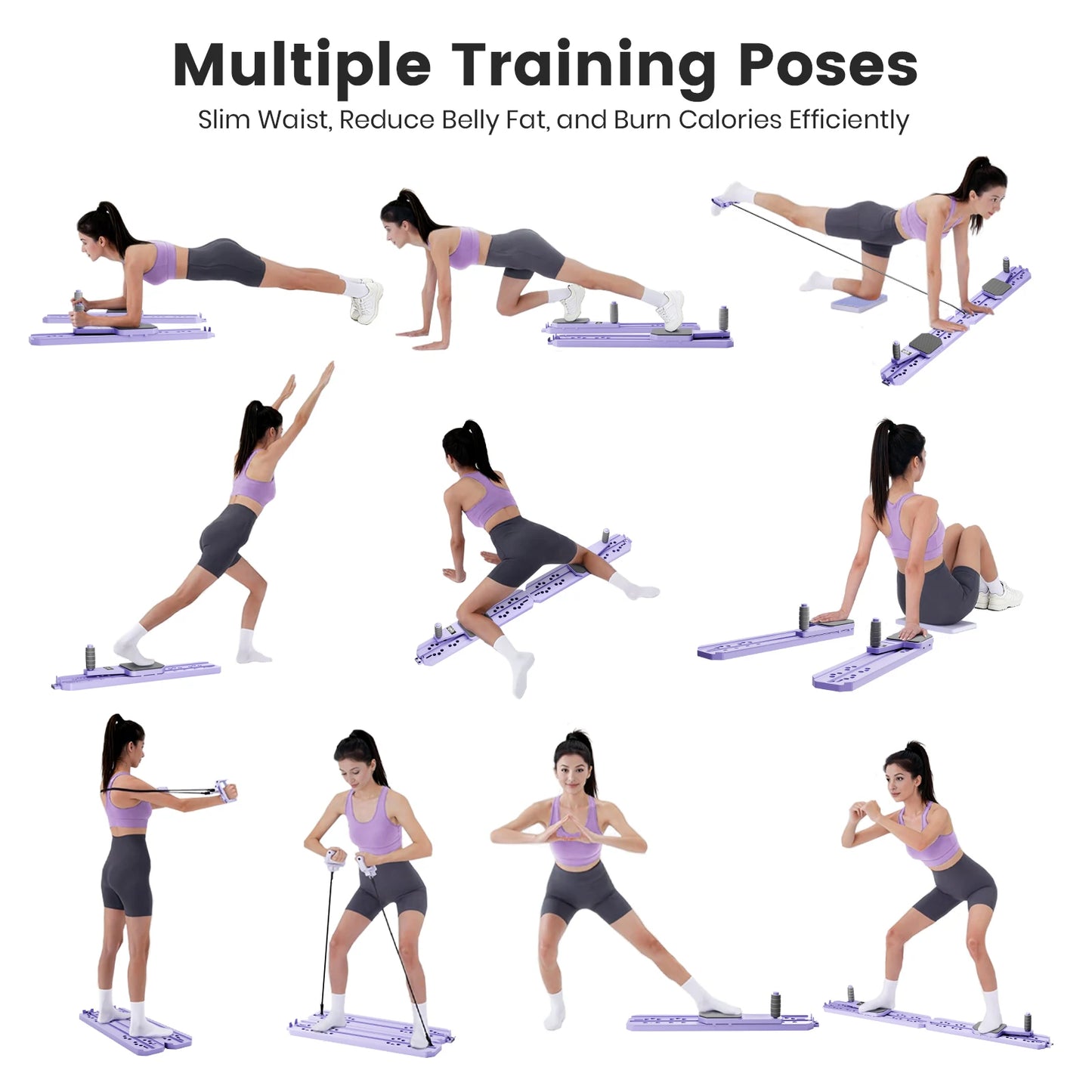 Portable Pilates Board Ski Balance Board With Reps Timer Display