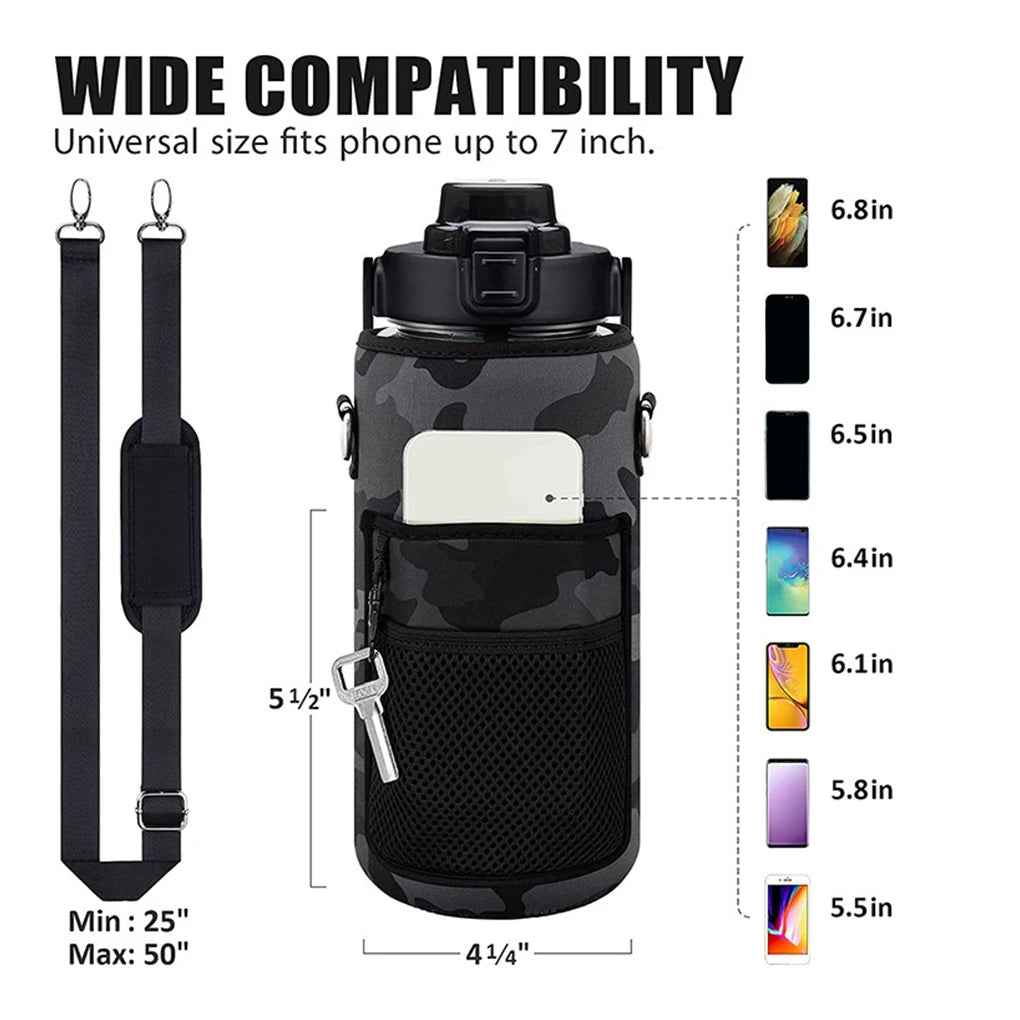 Universal Insulated Flask Sleeve With Phone Holder
