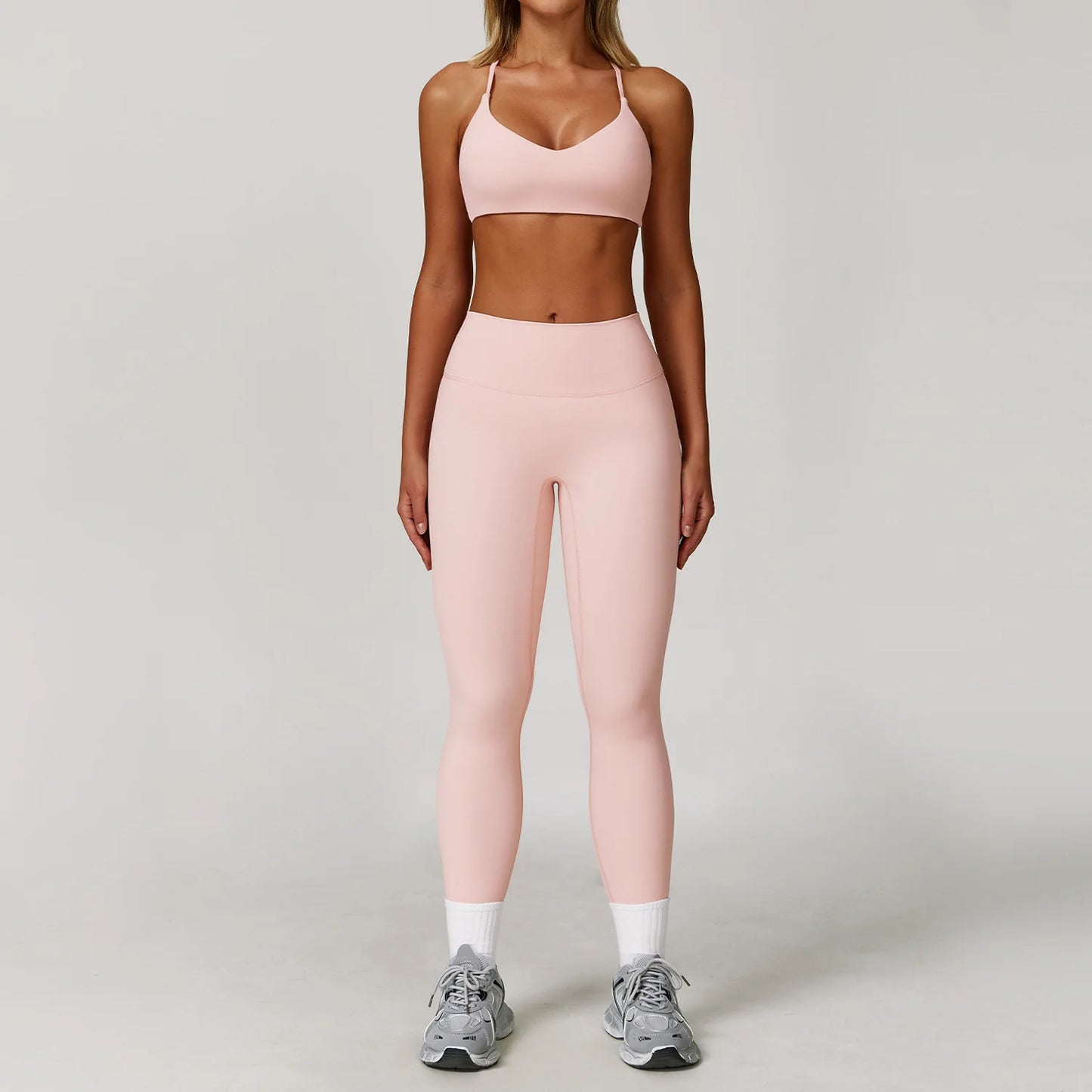 Womens Gym Set Yoga Wear Bra Jacket Leggings Shorts