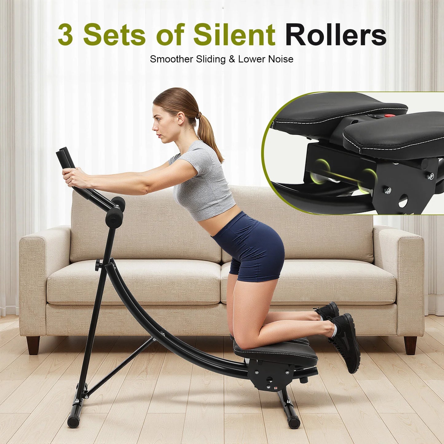 Machine for Home Gym Abdominal Whole Body Workout Machine, Fitness Waist Cruncher Core Toner Shaper with LED Monitor Core Strength Training Equipment, Black