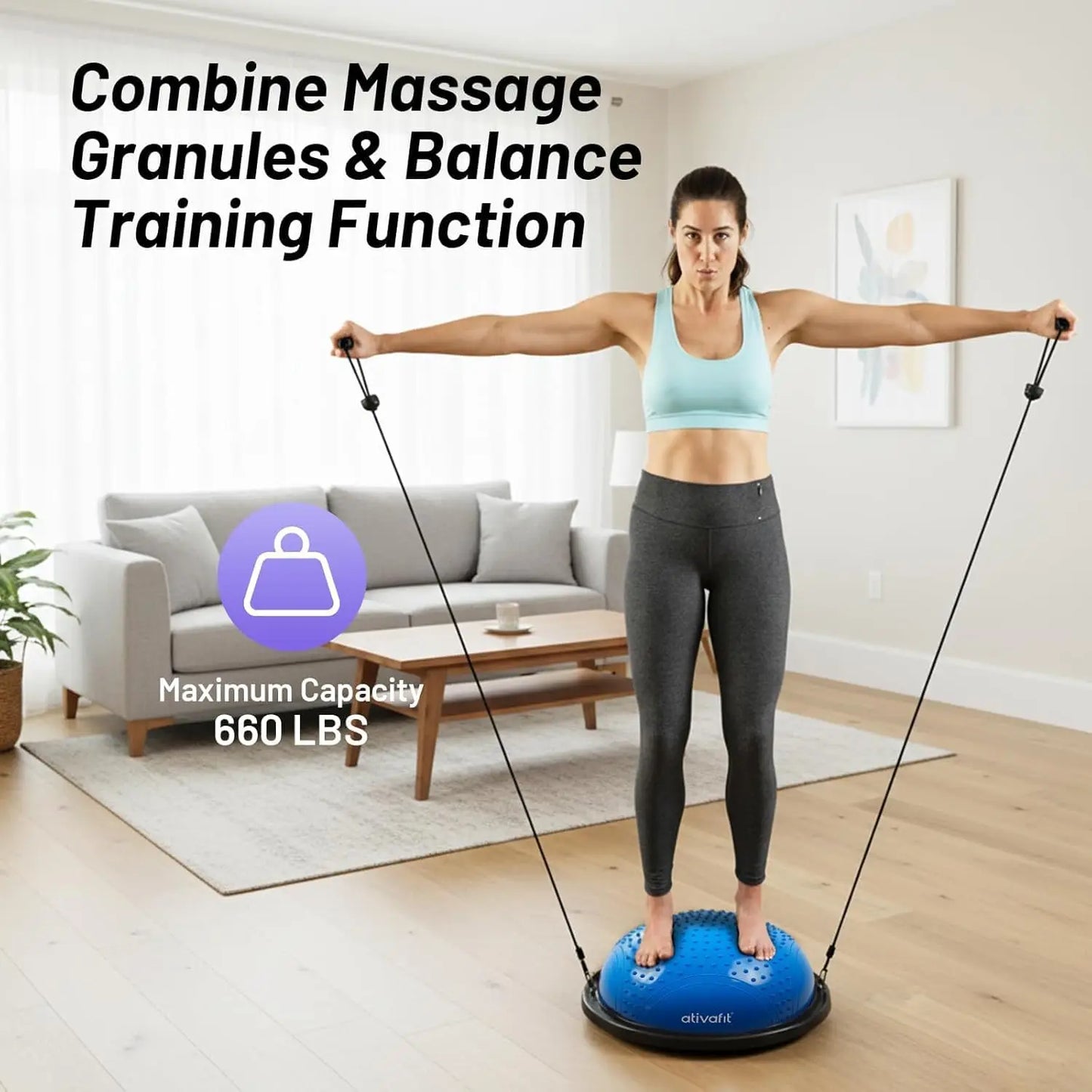Balance Ball Half Exercise Ball Balance Trainer Inflatable Yoga Ball for Home Gym Workouts Core