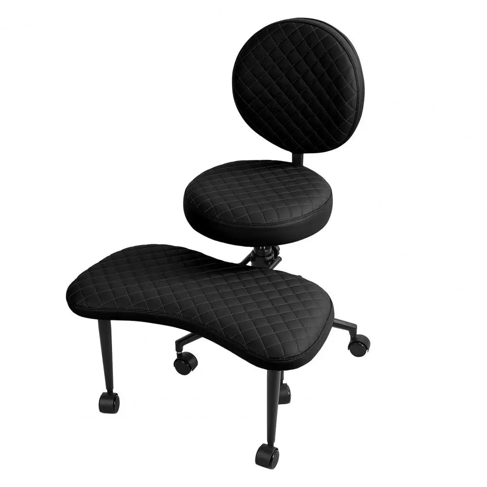 Cross-Legged Office Chair with Wheels, Meditation Chair with Back Support, Criss-Cross Desk Kneeling Chair for Home Yoga, Adjust