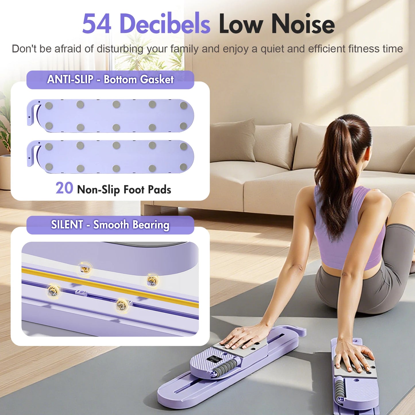 2-in-1 Split Ab Board Pilates Trainer With Foldable Resistance Bands