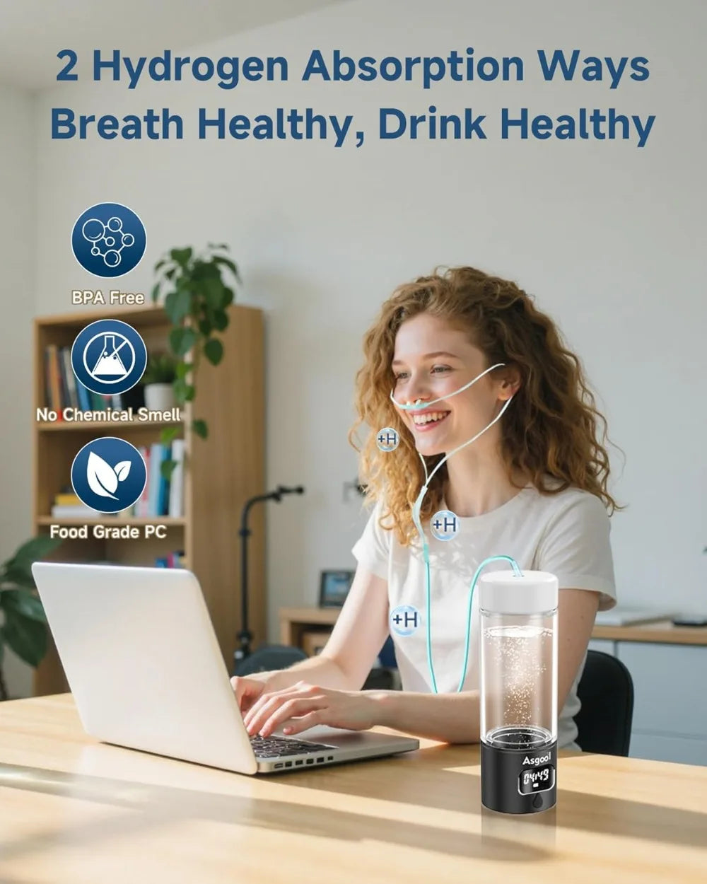 Portable Hydrogen Water Bottle With PEM-SPE Technology