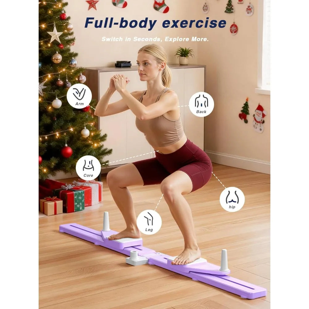 Pliates Board - Multifunctional Anti-Slip Silent Pilates Board for Home Workout Portable Pilates Reformer Machine