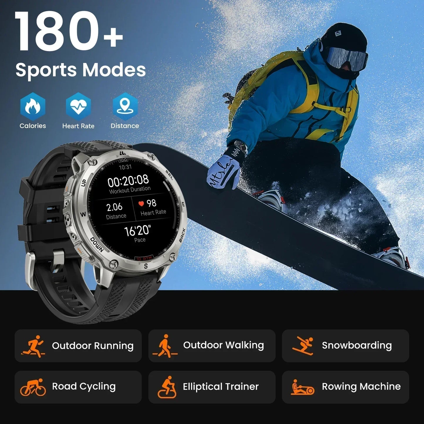 KOSPET Tank T4 Smart Watch with GPS and 10ATM Waterproof