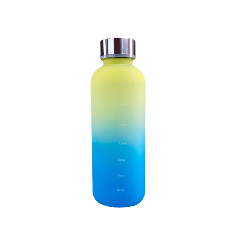 Time Marker Water Bottle Eco Friendly BPA Free Frosted Plastic