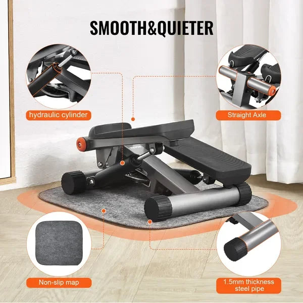 Mini Stair Stepper With Resistance Bands For Home Exercise