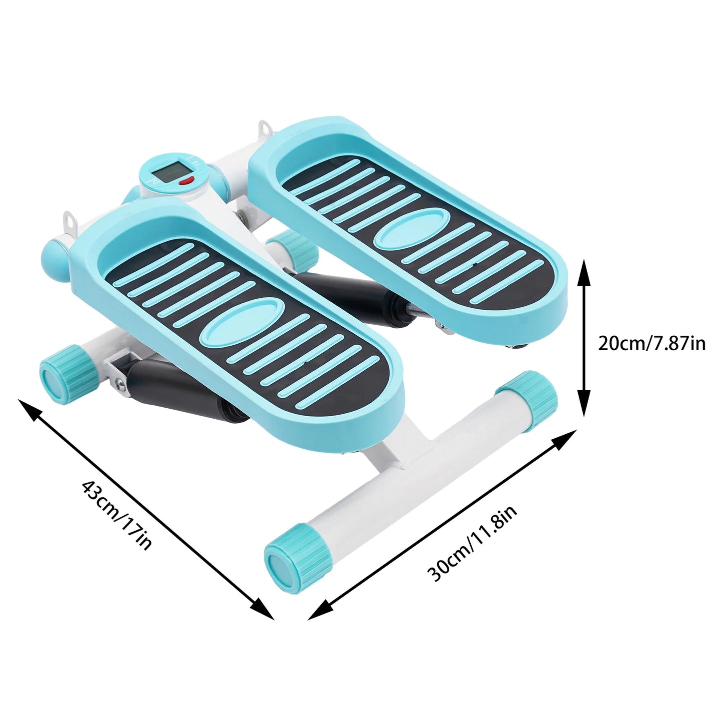 Mini Stepper with Resistance Bands, Hydraulic Quiet Fitness Stepper Machine for Home Office, LCD Display, Adjustable 150kg Capacity, Portable Exercise Equipment for Weight Loss Toning