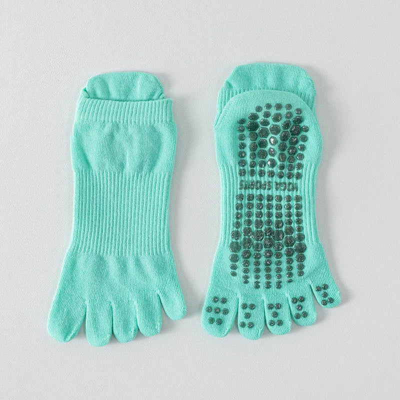 Full Toe Yoga Socks Women Non Slip Five Toes Pilates