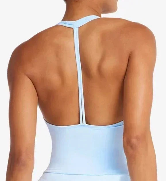 Lemoneno Women's Halter Yoga Set With Chest Pad Sports Bra And Shorts