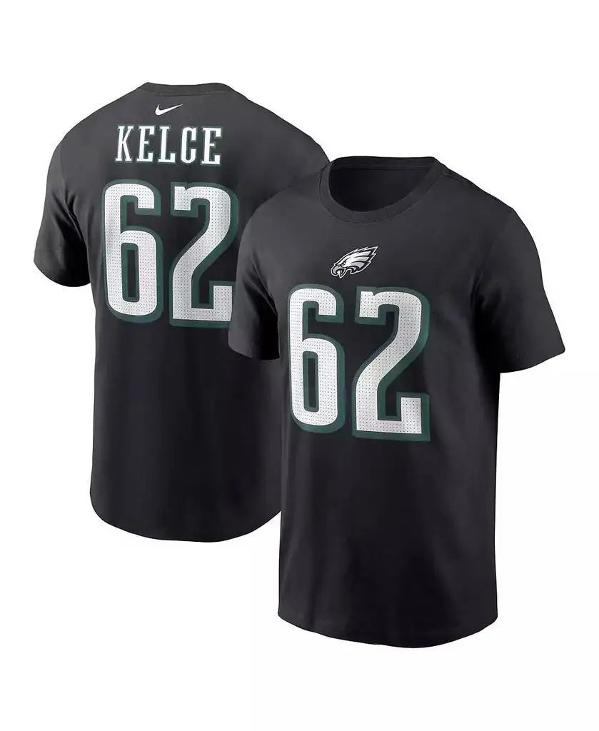 Nike Men's Philadelphia Eagles Running T-Shirt Black 100% Cotton Comfort Sports Tee for Fans & Athletes