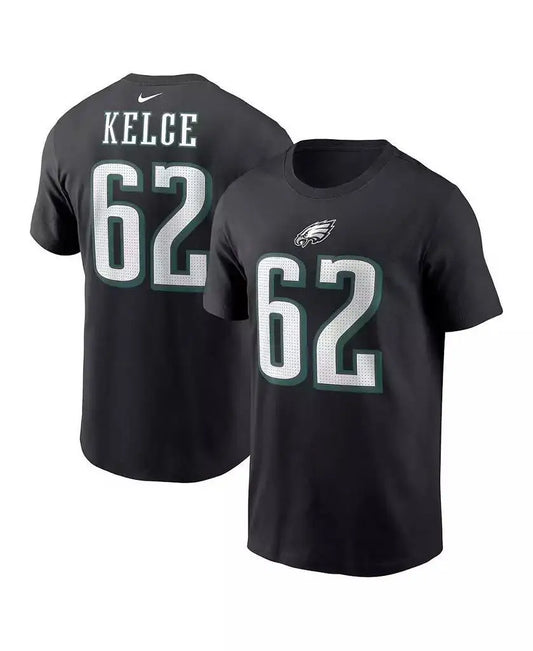 Nike Men's Philadelphia Eagles Running T-Shirt Black 100% Cotton Comfort Sports Tee for Fans & Athletes