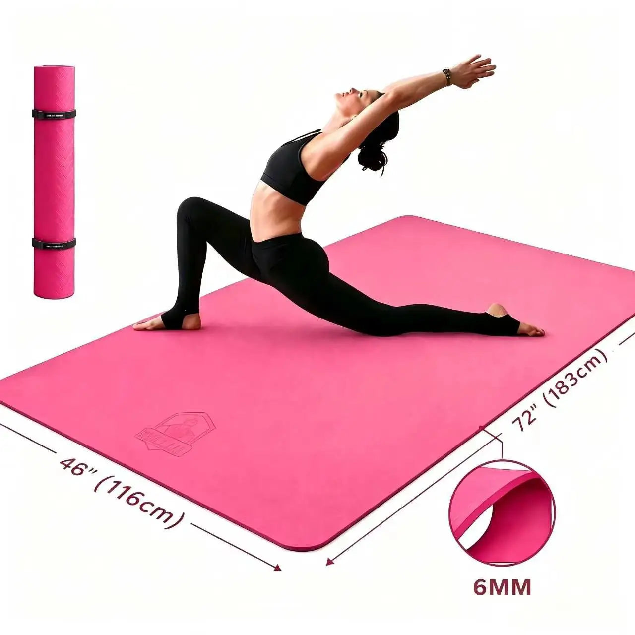 HAPBEAR Yoga Mat Non Slip Eco Friendly TPE Pilates Workout