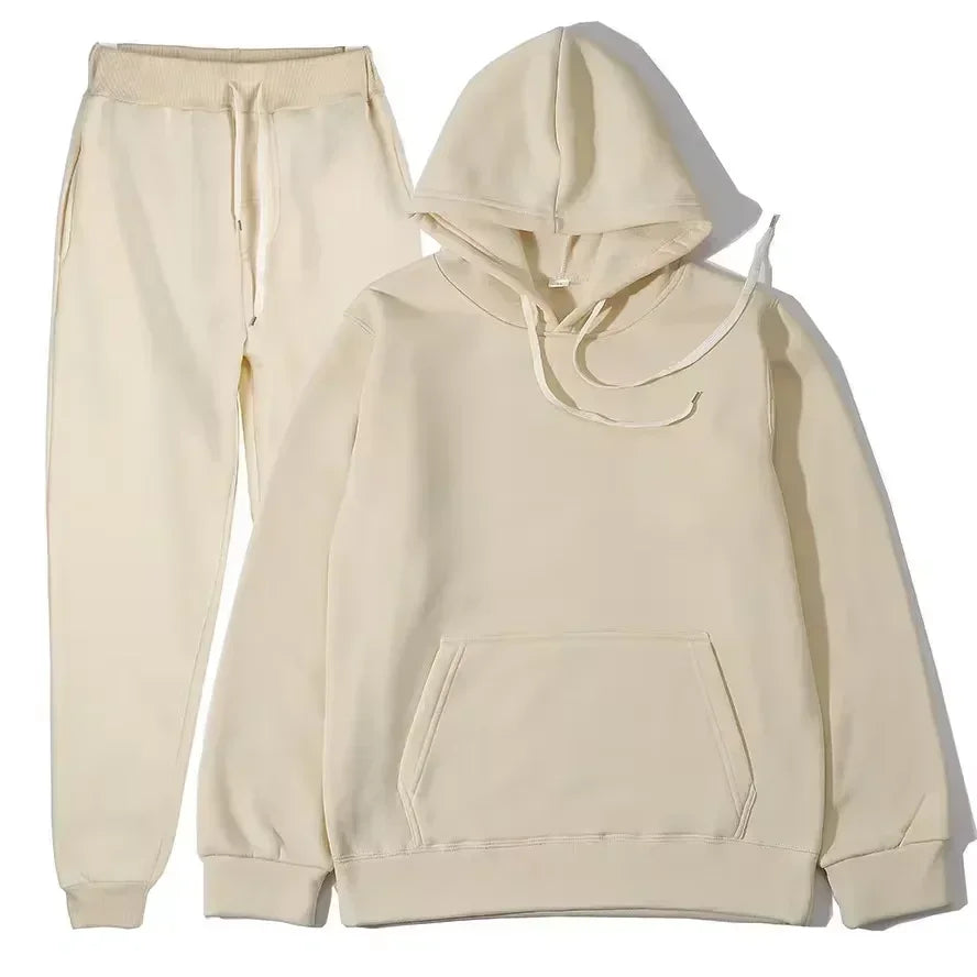 Winter Tracksuit Women Two Piece Set Hoodie Sweatpants