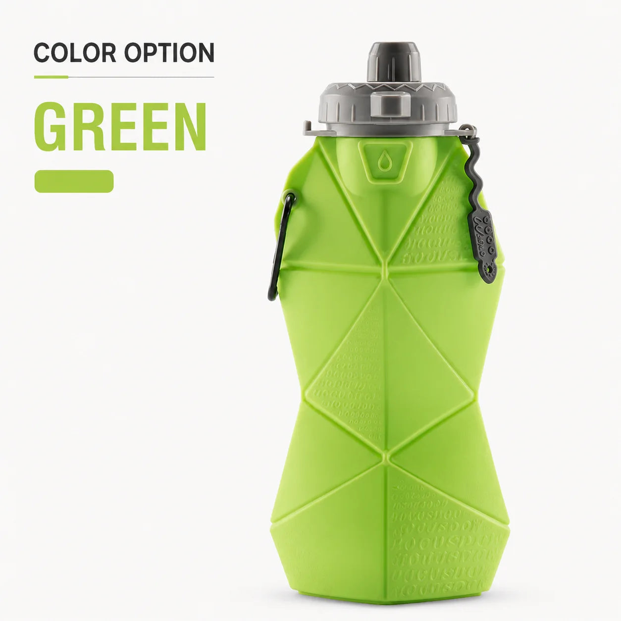 Foldable Silicone Water Bottle Leakproof Portable Sports Drinkware Reusable Camping Hiking Gym Travel Bottle with Handle