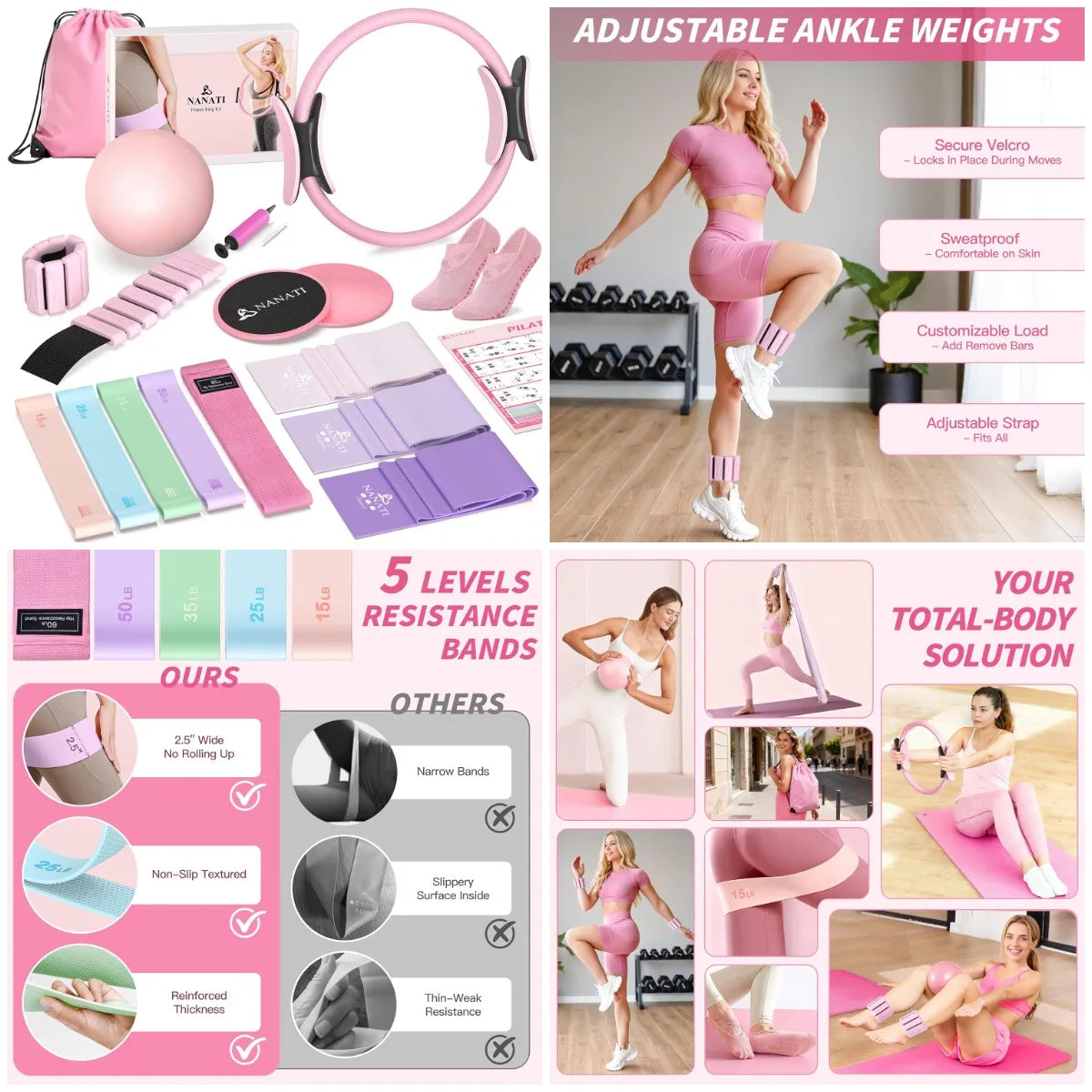 Pilates Kit, Home Pilates Workout Kit for Women