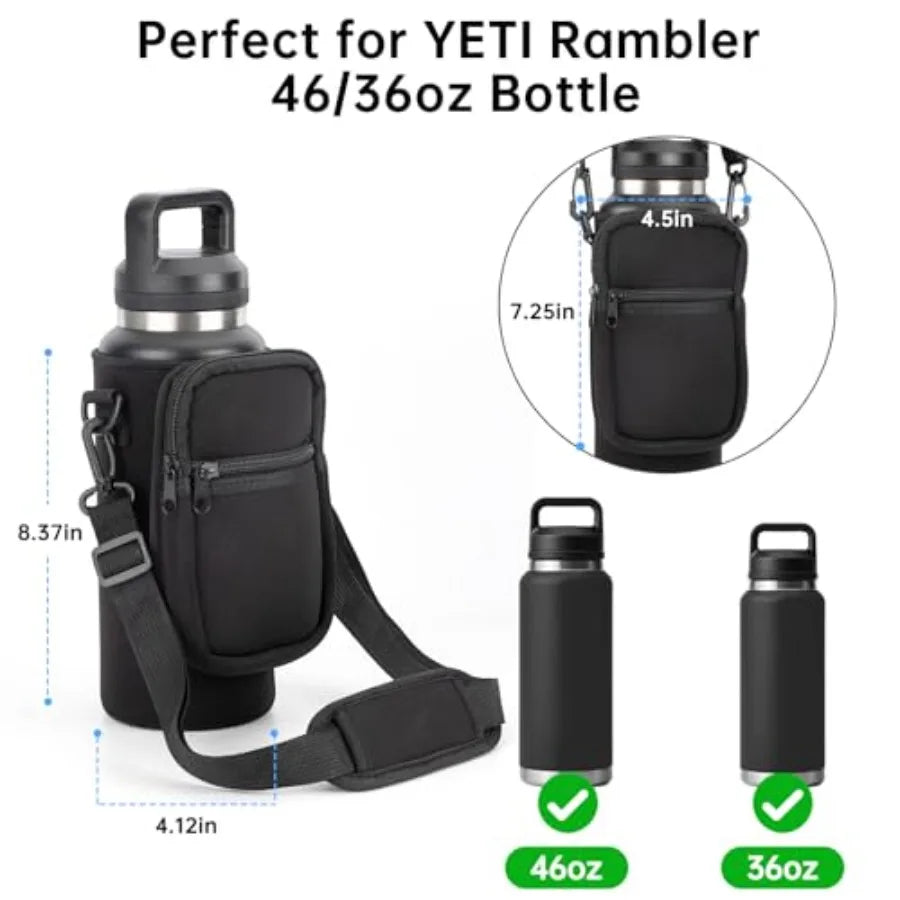 Water Bottle Carrier Bag For Rambler With Adjustable Strap