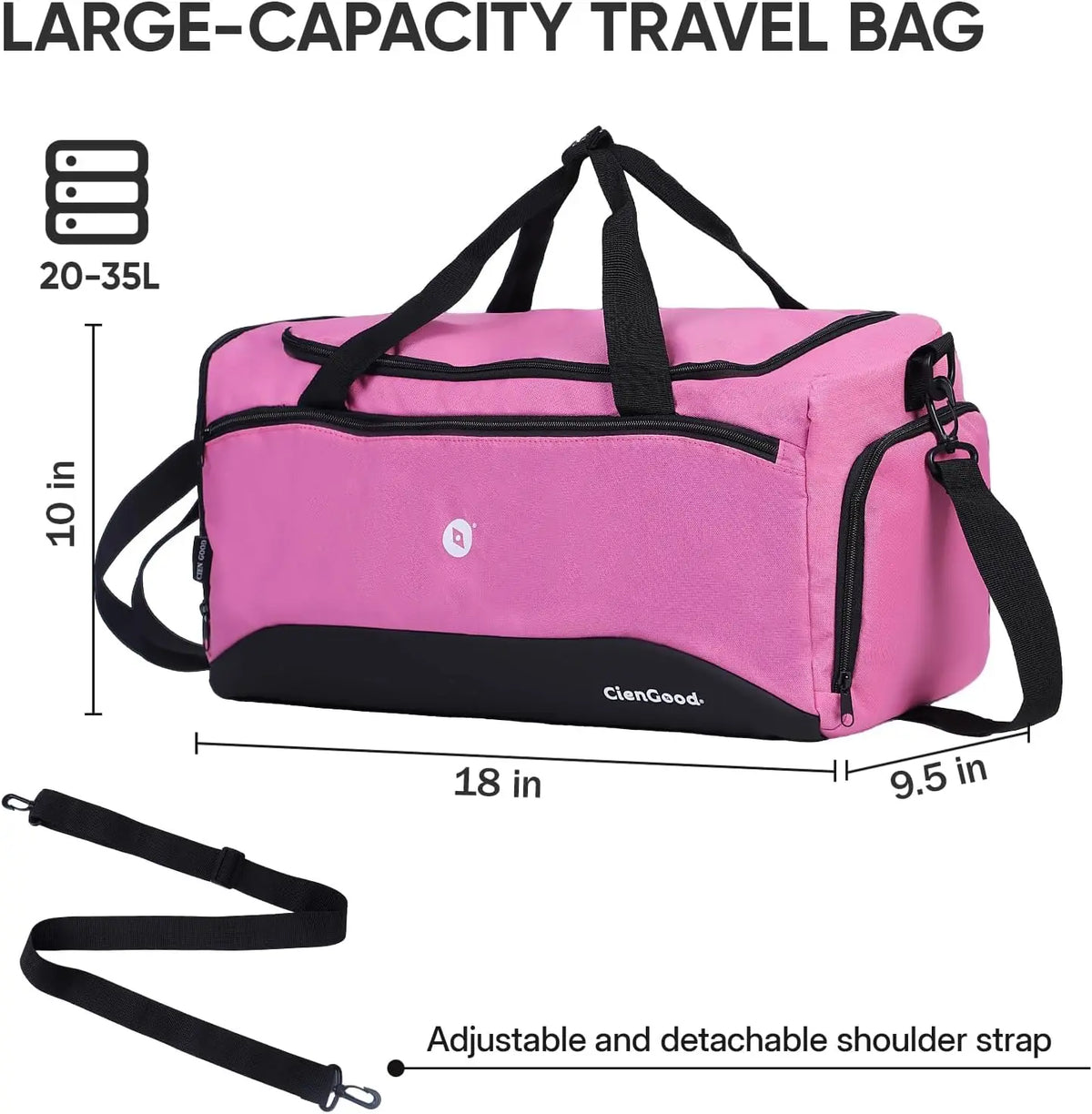 Unisex Sports Travel Bag With Wet Dry Separation For Yoga