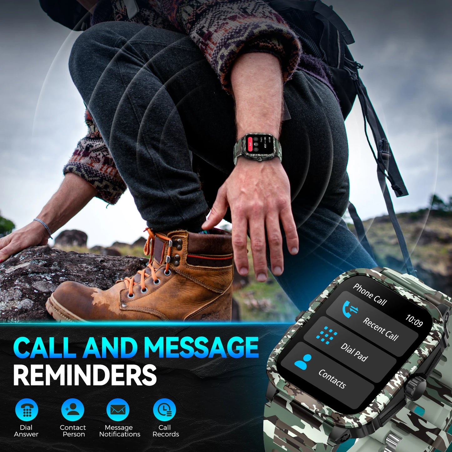 LaNikar Smart Watch KT71 3ATM Waterproof Fitness Tracker