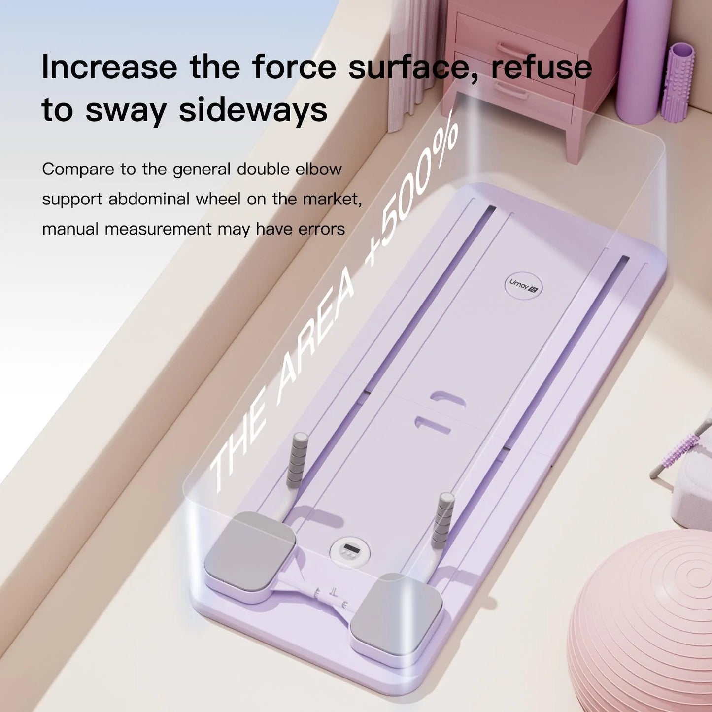 UMAY Multifunctional Pilates Board with Count Timer Foldable Abdominal Trainer with Yoga Mat Resistance Tubes Portable Full Body Workout Plate for Core Glute Back Exercise