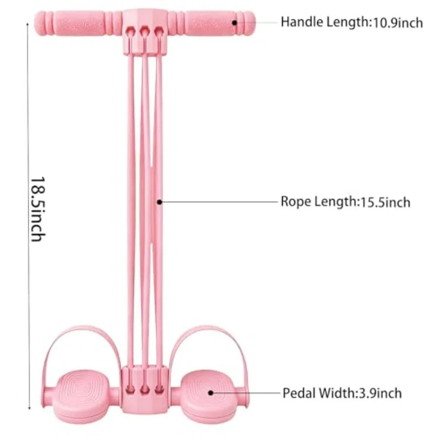 Six-Tube Pedal Resistance Band With Handle For Yoga Home Workouts