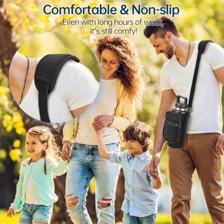 Water Bottle Carrier Bag For Rambler With Adjustable Strap