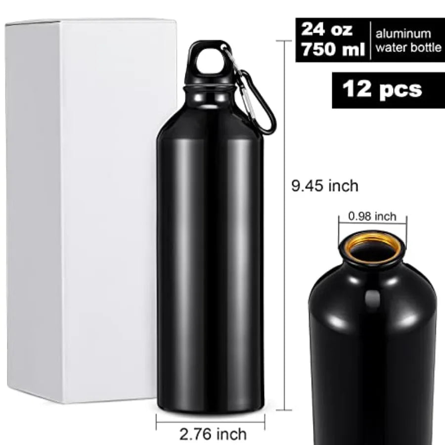 Aluminum Sport Water Bottles Buckle Twist Cap Leak Proof Reusable