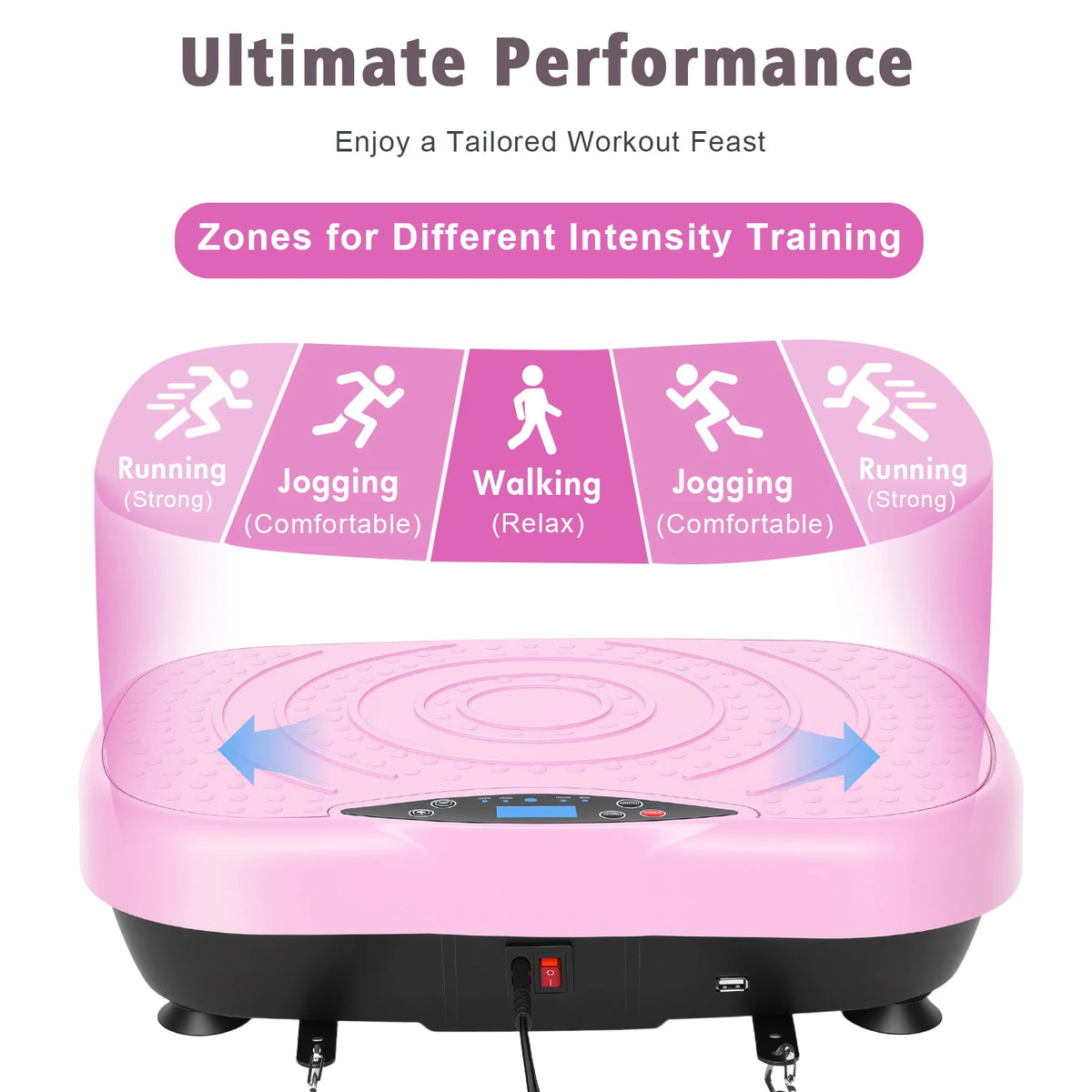 Portable Vibration Plate With Resistance Bands for Full Body Workout