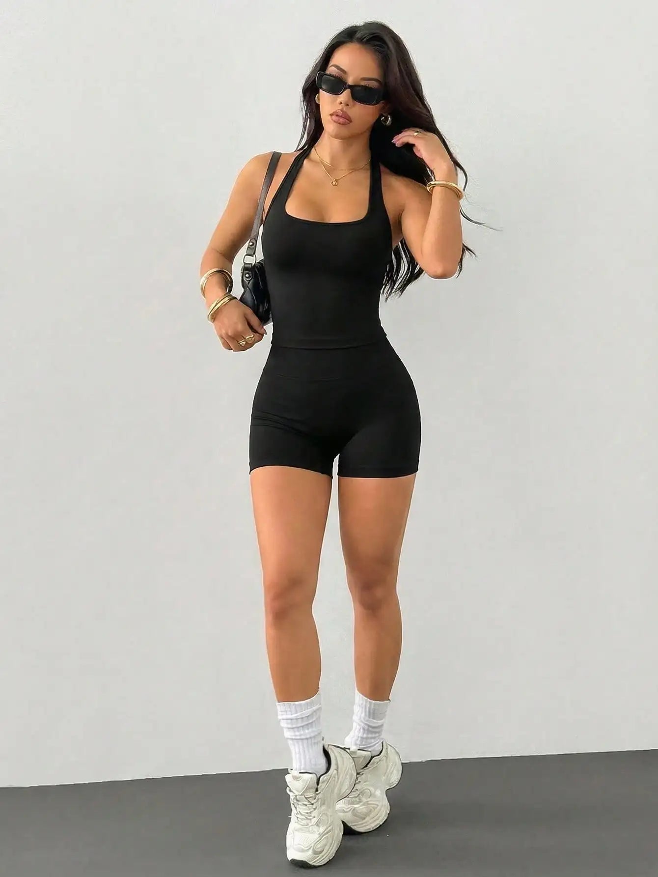 Women's Outdoor Sports Set: Tank Top + Shorts, Versatile For Daily Wear, Slim Fit, Lifting Design, Lightweight & Breathable