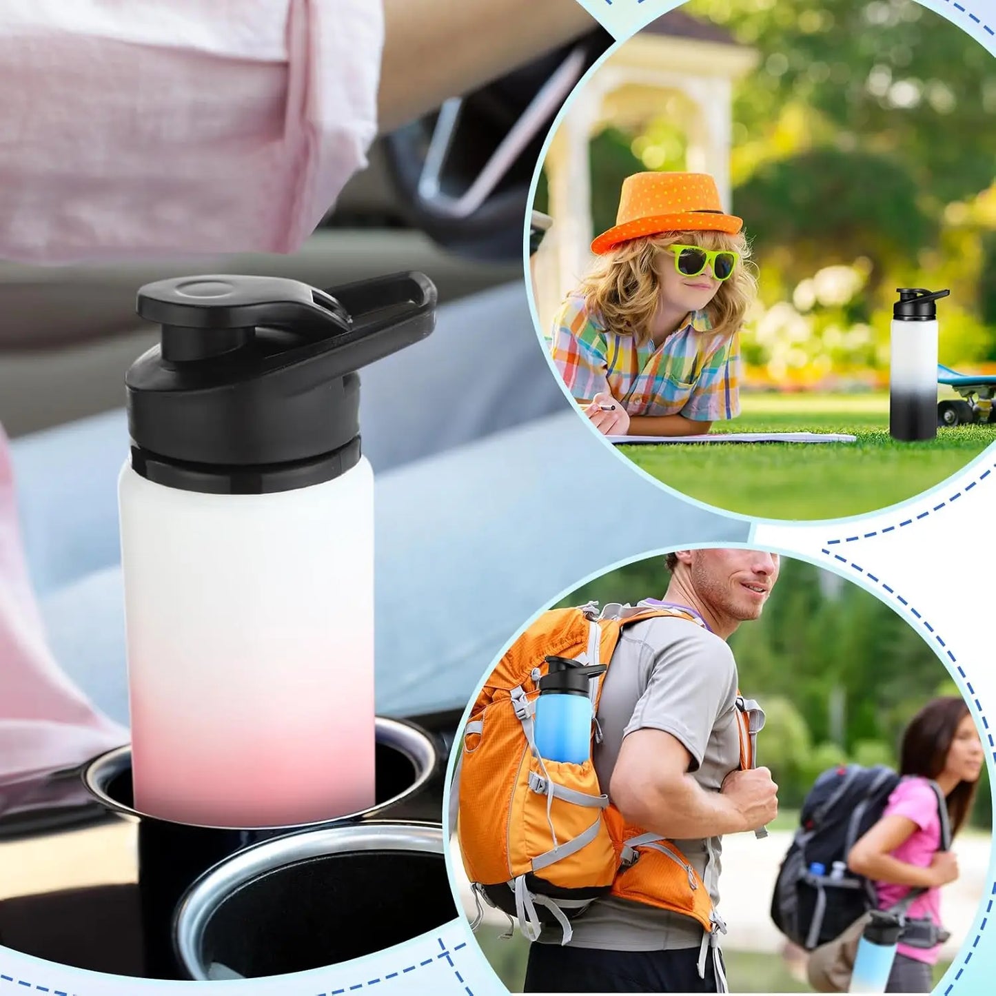 Multipurpose Aluminum Water Bottles 25oz, Reusable Bulk Multi-Color Hydration for Travel, Gym, Hiking, Cycling, Camping, Fishing