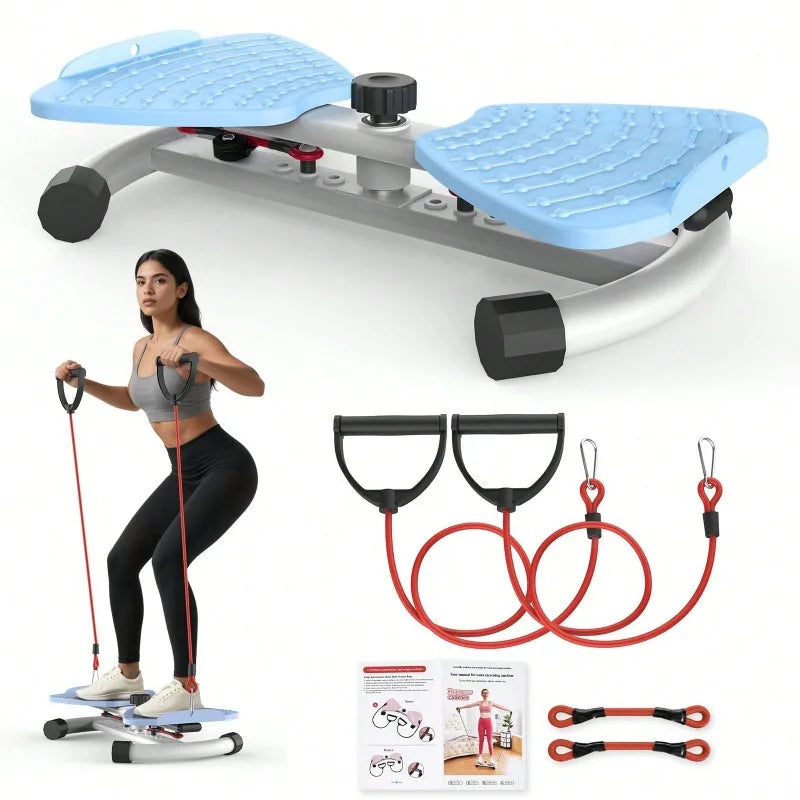 Twist Waist Disc Board with Resistance Bands, Multifunctional Home Fitness Equipment, Waist‑Twisting Exercise Platform for Leg Hip Abdominal Workout and Body Shaping