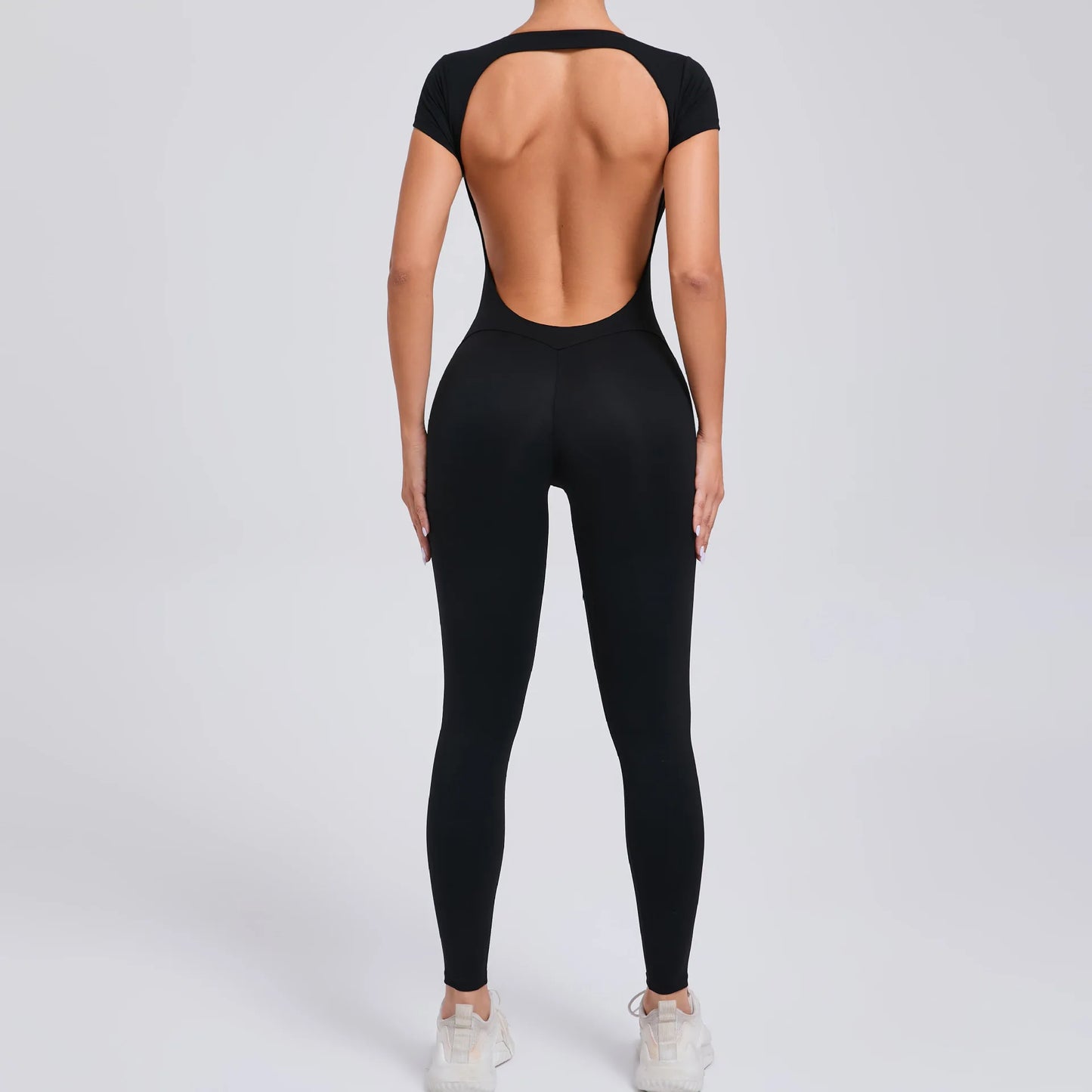 COZOK Women's Open-Back Yoga Jumpsuit Quick-Dry Slim Fit