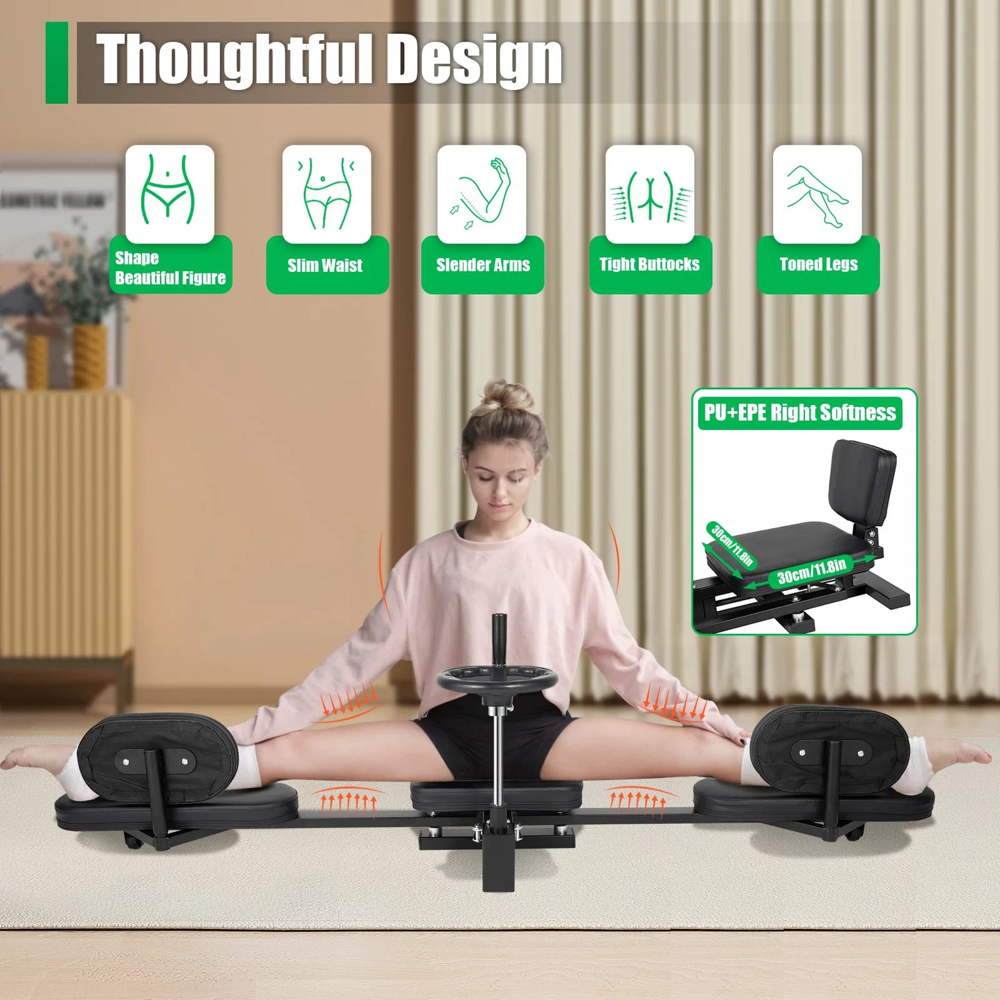 Stretching Equipment, Horse Stretching Trainer, Home Flexibility Machine, 180 Degree Splits Leg Stretcher, Horizontal Cross-Shaped Trainer for Yoga Dance Gymnastics, Adjustable Gentle Stretch, Muscle Relax, Injury Prevention
